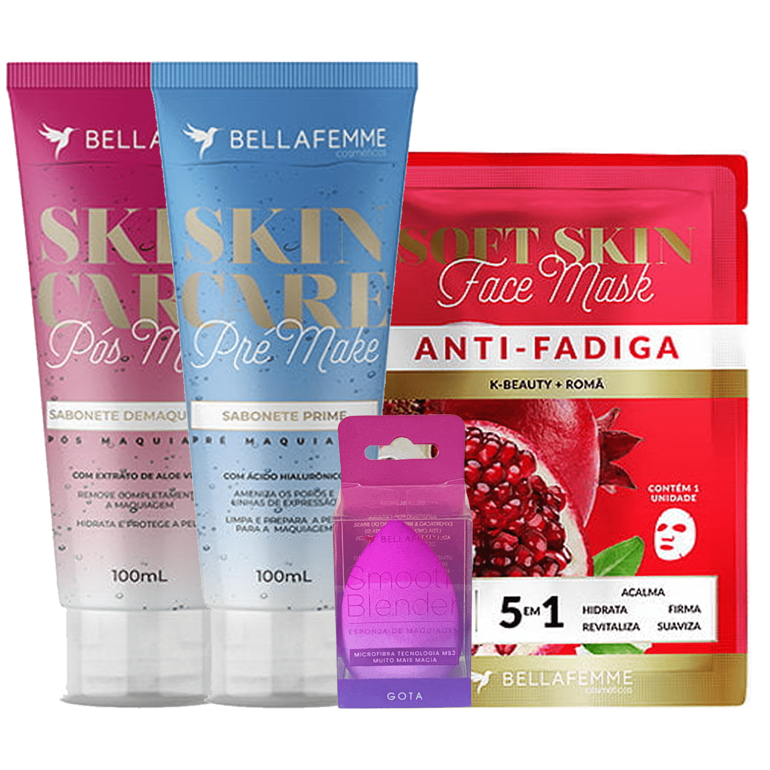 Kit Skin Care + Esponja Blender Degradê Gota